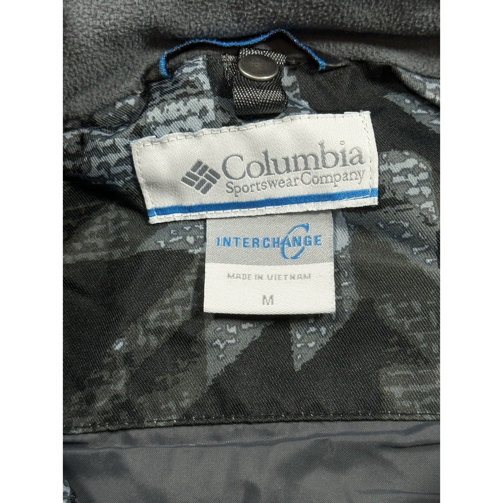 Columbia Interchange Youth Medium Jacket Black Gray Geometric Outgrow Outdoors - Picture 3 of 7